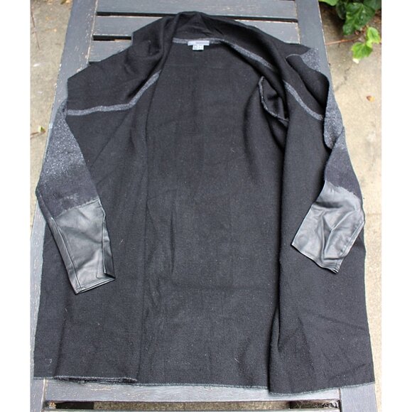 Vince - Wool + Cashmere Blend Double Face Sweater Coat + Leather, Sml Oversize - Picture 9 of 13